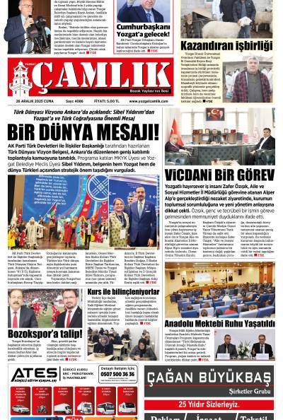 Yozgat Çamlık Gazetesi 26-12-2025