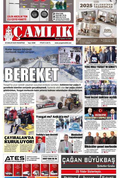 Yozgat Çamlık Gazetesi 29-12-2025
