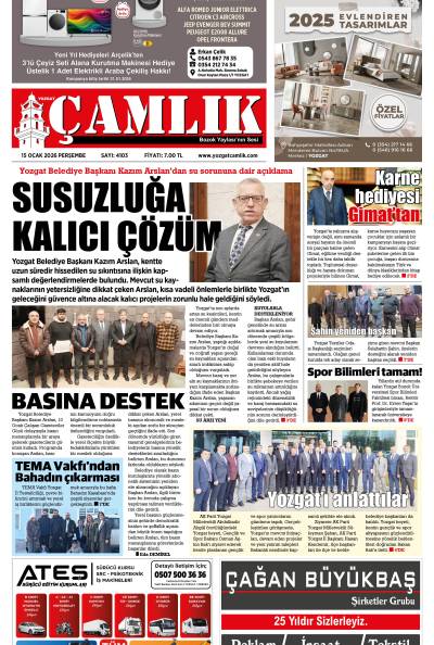 Yozgat Çamlık Gazetesi 15-01-2026