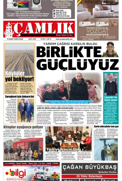 Yozgat Çamlık Gazetesi 15-02-2026