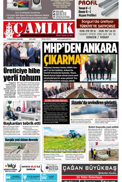 Yozgat Çamlık Gazetesi 15-04-2026