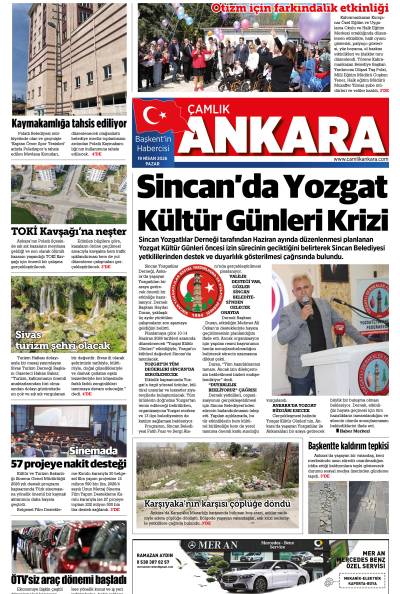 Çamlık Ankara Gazetesi 19-04-2026