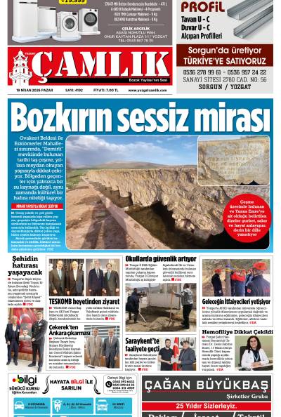 Yozgat Çamlık Gazetesi 19-04-2026