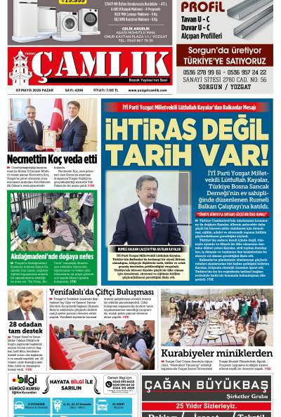 Yozgat Çamlık Gazetesi 03-05-2026