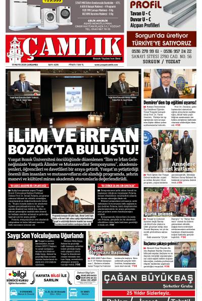 Yozgat Çamlık Gazetesi 13-05-2026