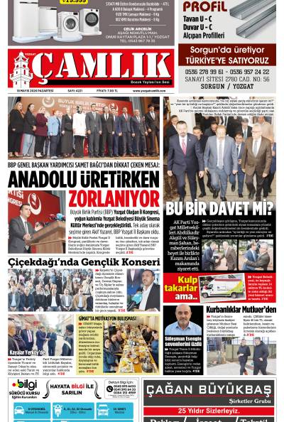 Yozgat Çamlık Gazetesi 18-05-2026