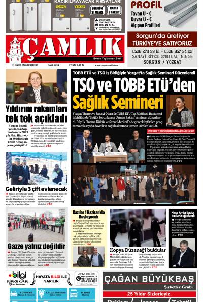 Yozgat Çamlık Gazetesi 21-05-2026