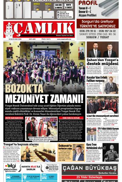 Yozgat Çamlık Gazetesi 22-05-2026