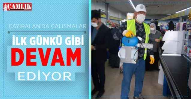 Çayıralan Belediyesi Dezenfekte çalışmalarına il günkü gibi aralıksız devam ediyor