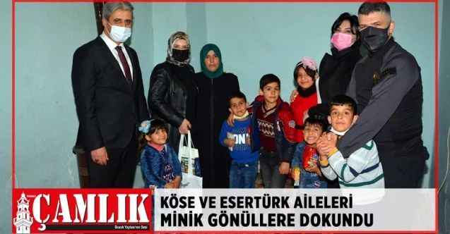 Başkan Köse ve İl Emniyet Müdürü Esertürk minik gönüllere dokundu