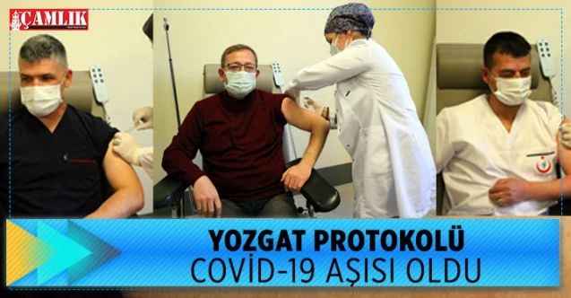 Yozgat’ta protokol Covid-19 aşısı oldu