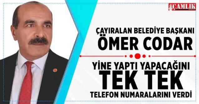 Çayıralan Belediye Başkanı Codar, bu defada çalışan birimlerin telefon numaralarını verdi
