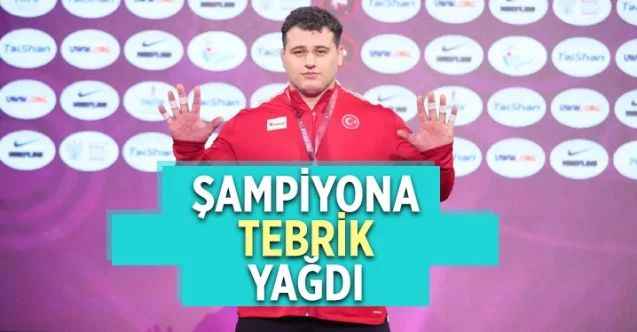 10'uncu kez Avrupa Şampiyonu olan Rıza Kayaalp'e tebrik yağdı