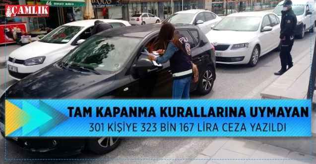 Yozgat'ta tam kapanma kurallarına uymayan 301 kişiye 323 bin 167 lira ceza kesildi
