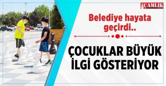 Sorgun Belediyesi hayata geçirdi Dev Satranç Tahtasına çocuklar büyük ilgi gösteriyor