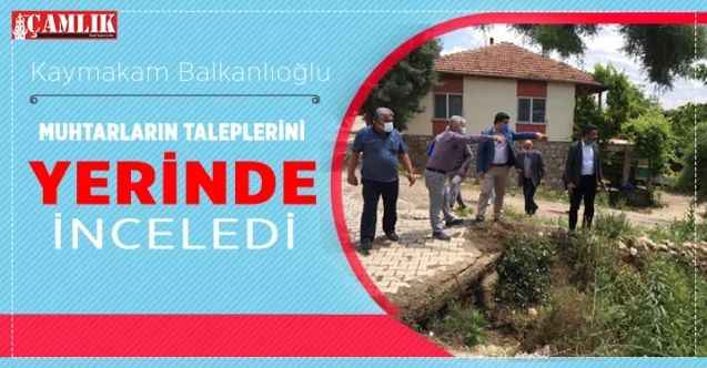 Aydıncık Kaymakamı Balkanlıoğlu muhtarların taleplerini yerinde incledi