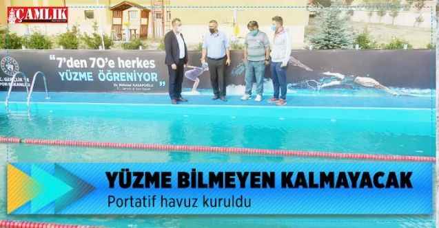 Yozgat'ın Akdağmadeni ilçesine portatif yüzme havuzu kuruldu