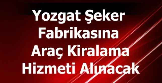 Araç Kiralama Hizmeti Alınacak