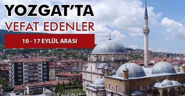 Yozgat'ta Vefat Edenler
