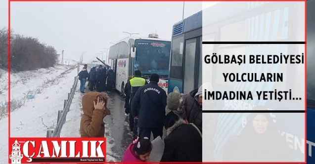 Mahsur kalan yolcuları Gölbaşı Belediyesi ekipleri kurtardı