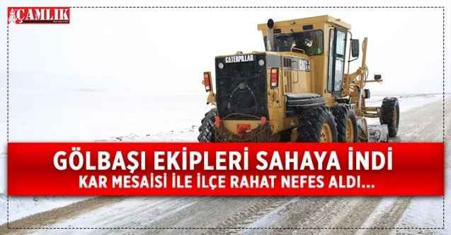 Gölbaşı Belediyesi ekipleri aralıksız kar mesaisinde