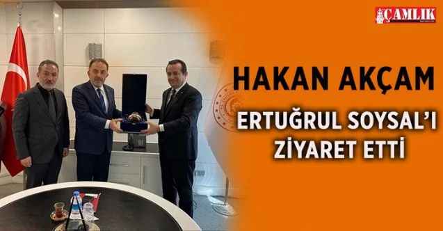 Hakan Akçam, Çalışma ve Sosyal Güvenlik Bakan yardımcısı Ertuğrul Soysal'ı ziyaret etti