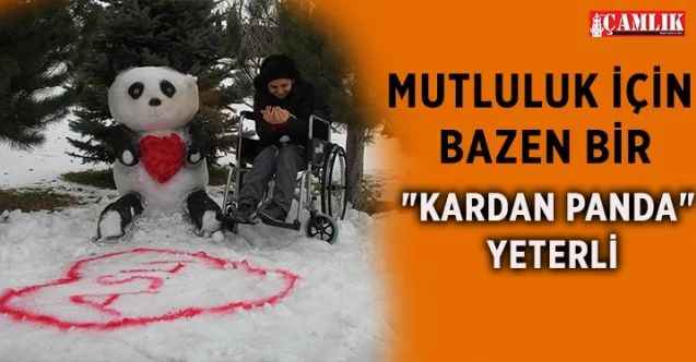 Yürüme engelli Aslı Açıkgöz'ün kardan panda hayalini Etimesgut Belediyesi Park ve Bahçeler Müdürlüğü çalışanları gerçekleştirdi