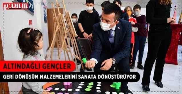 Altındağ Gültepe Gençlik Merkezi üyeleri, atık materyalleri değerlendirerek, ortaya her biri birbirinden ilginç sanat eserleri ortaya çıkardı