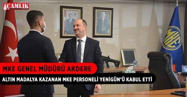 Makine ve Kimya Endüstrisi Anonim Şirketi Genel Müdürü Yasin Akdere, Ordu’da düzenlenen Türkiye Kick Boks Şampiyonası'nda altın madalyaya uzanan MKE personeli Furkan Yenigün’ü kabul etti