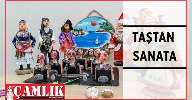 Dere kenarlarından ve deniz kıyılarından toplanan taşlar, Altındağlı kadınların elinde sanata dönüşüyor