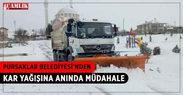 Pursaklar Belediyesi, kar yağışı nedeniyle kar küreme ve tuzlama çalışmalarını sabaha kadar sürdürdü