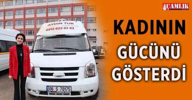 Ankara'nın Polatlı ilçesinde Sevcan Güven abilerinin teşviki ile 5 yıldır okul servisi şoförlüğü yapıyor