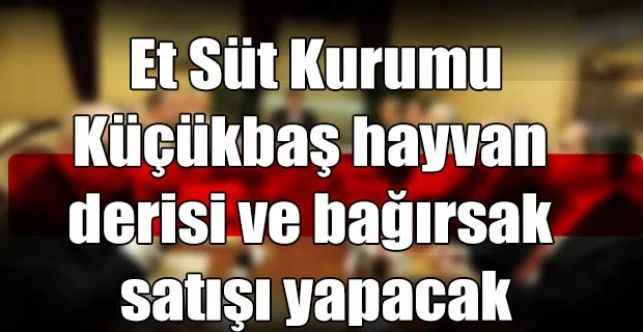 ESK Küçükbaş hayvan derisi ve bağırsak satışı yapacak