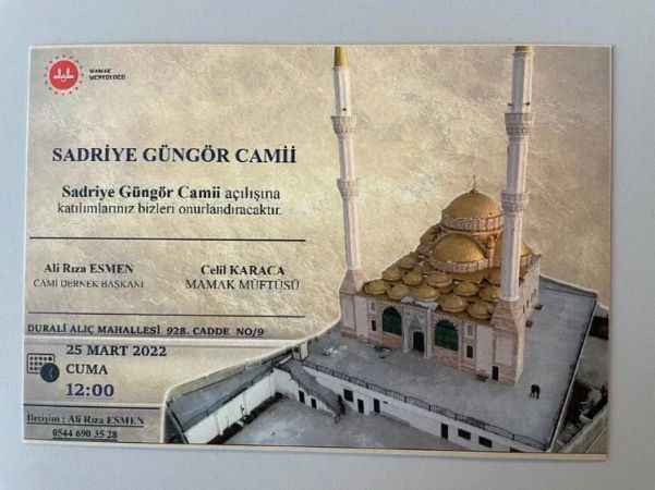 Ankara Mamak'ta Sadriye Güngör Camii Açılıyor