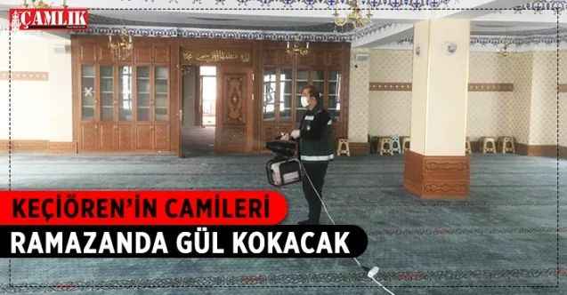 Keçiören Belediyesi tarafından Ramazan ayı öncesinde kurulan ‘özel temizlik timi’ ilçe genelindeki camilerde eş zamanlı olarak temizlik ve dezenfeksiyon çalışması yaptı