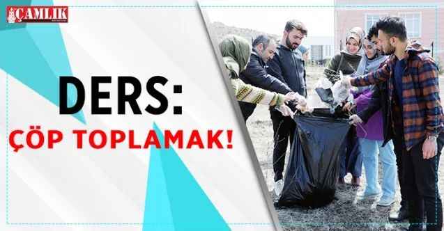 Yozgat Bozok Üniversitesi Eğitim Fakültesi Okul Öncesi ve Matematik Öğretmenliği bölümü öğrencileri ‘Topluma Hizmet Uygulamaları’ dersini uygulamalı olarak çöp toplayarak yaptı