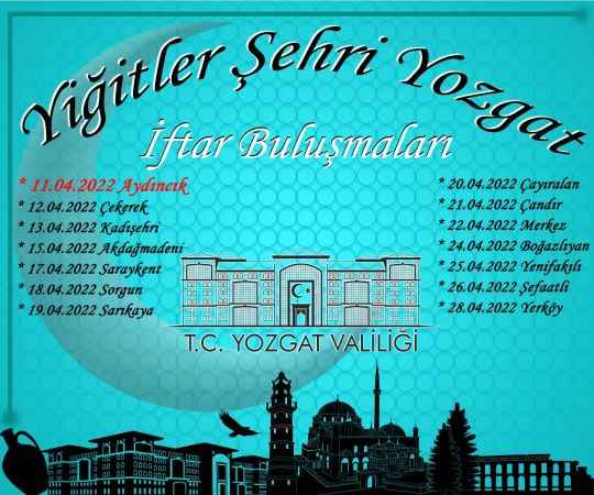 Yozgat Valiliği Bereket sofralarını Yozgat’ın İlçelerinde kuracak