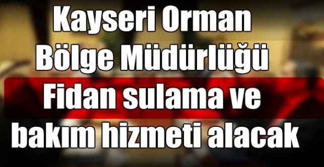 Kayseri Orman Bölge Müdürlüğü Fidan sulama ve bakım hizmeti alacak