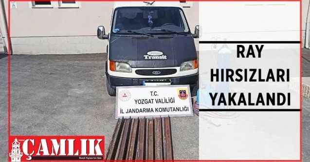 Yozgat İl Jandarma Komutanlığı ekipleri, tren hattının raylarını çalan hırsızları suçüstü yakaladı