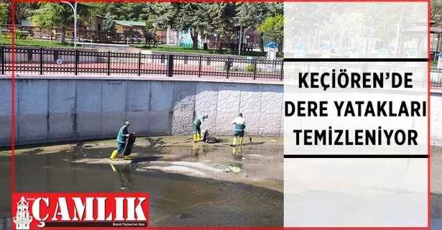 Keçiören Belediyesi, Gümüşdere’nin ilçeden geçen kolunda temizlik çalışması başlattı