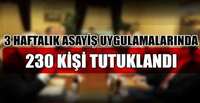 Ankara’da 21 Nisan-12 Mayıs tarihleri arasında yapılan asayiş uygulamalarında 230 kişi tutuklandı