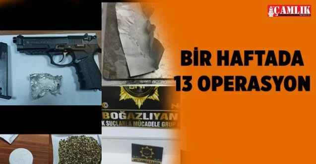 Yozgat Emniyetinden bir haftada 13 operasyon