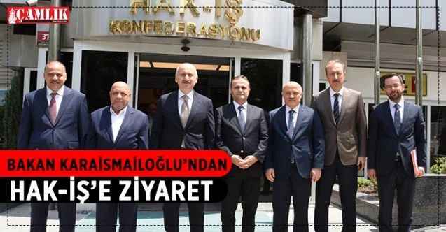 HAK-İŞ Genel Başkanı Mahmut Arslan, Ulaştırma ve Alt Yapı Bakanı Adil Karaismailoğlu’nu HAK-İŞ’te ağırladı