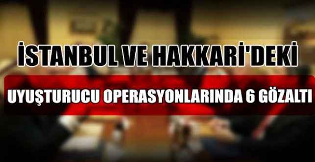 İstanbul ve Hakkari'de düzenlenen uyuşturucu operasyonlarında 6 kişi gözaltına alındı