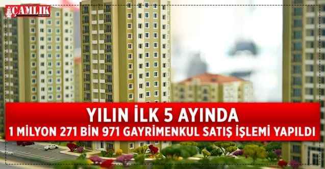 Ülke genelinde Ocak-Mayıs 2022 döneminde 1 milyon 271 bin 971 gayrimenkul satış işlemi gerçekleştirildi