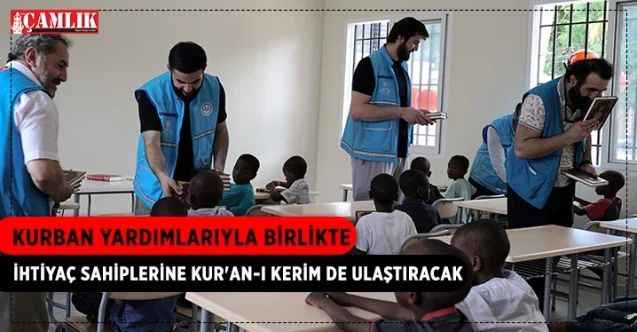 Türkiye Diyanet Vakfınca başlatılan "1 Kurban 1 Kur'an" projesi kapsamında, ihtiyaç sahiplerine Kur'an-ı Kerim de hediye edilebilecek