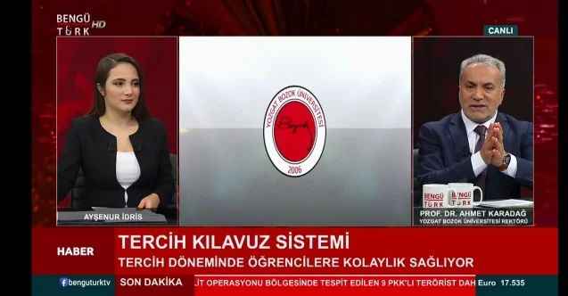 Yozgat Bozok Üniversitesi Rektörü Prof. Dr. Ahmet Karadağ, canlı yayında Bozok Üniversitesi’ni anlattı  Neden Bozok’u tercih etmelisiniz?