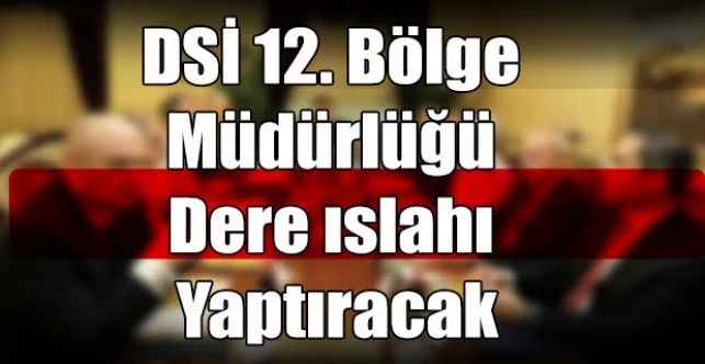 DSİ 12. Bölge müdürlüğü Dere ıslahı Yaptıracak
