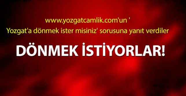 www.yozgatcamlik.com'un 'Yozgat'a dönmek ister misiniz' sorusuna yanıt verdiler  DÖNMEK İSTİYORLAR!