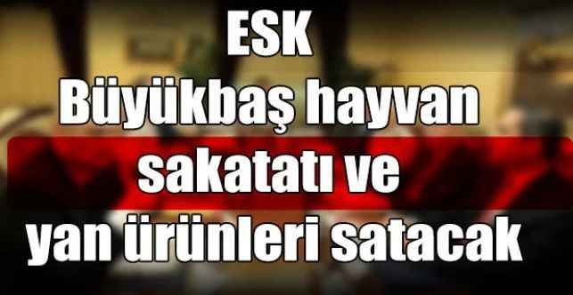 ESK Büyükbaş hayvan sakatatı ve yan ürünleri satacak